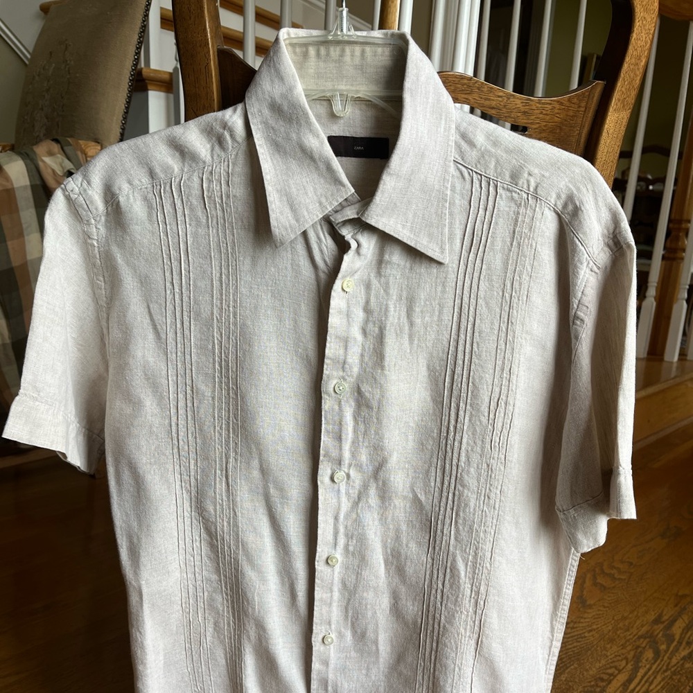 Zara men’s linen short-sleeve shirt